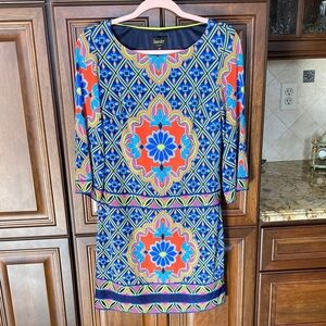 LAUNDRY BY SHELLI SEGAL Geometric Print Dress